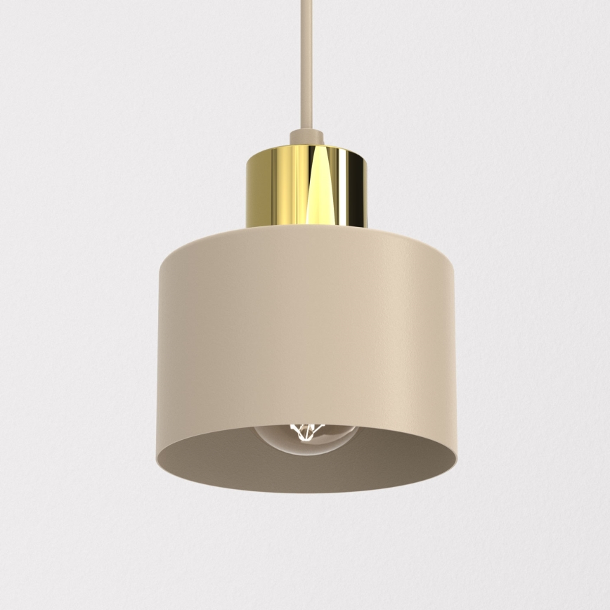 Lampa wisząca na lince PARKLA 1xE27/15W/230V beżowa/złota