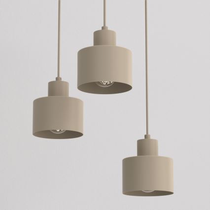 Lampa wisząca na lince PARKLA 3xE27/15W/230V beżowa