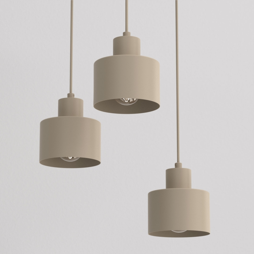Lampa wisząca na lince PARKLA 3xE27/15W/230V beżowa