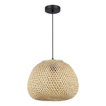 Lampa wisząca na lince PETRA 1xE27/15W/230V bambusowa