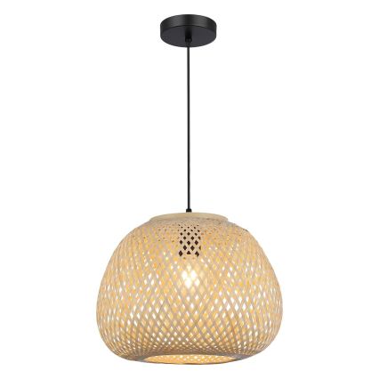 Lampa wisząca na lince PETRA 1xE27/15W/230V bambusowa