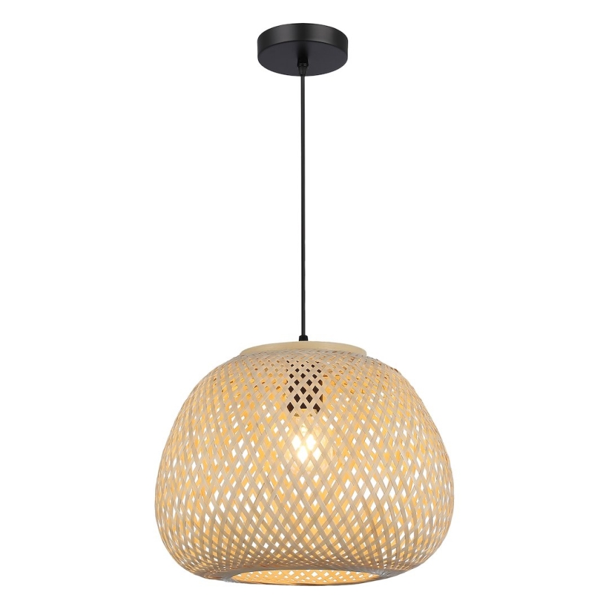 Lampa wisząca na lince PETRA 1xE27/15W/230V bambusowa