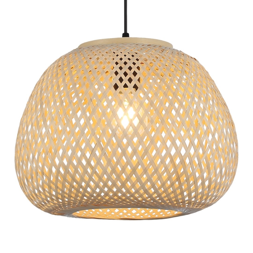 Lampa wisząca na lince PETRA 1xE27/15W/230V bambusowa
