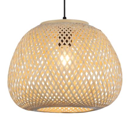 Lampa wisząca na lince PETRA 1xE27/15W/230V Ø35 cm bambus