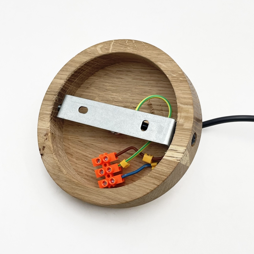 Lampa wisząca na lince PIA 1xE27/60W/230V śr. 30 cm dąb