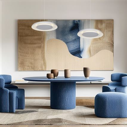 Lampa wisząca na lince PIATTINO LED/30W/230V 2700/3200/4000K śr. 40 cm biała