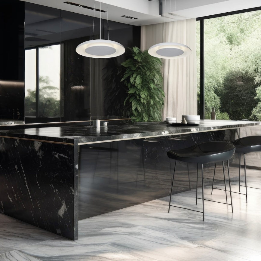 Lampa wisząca na lince PIATTINO LED/30W/230V 2700/3200/4000K śr. 40 cm biała