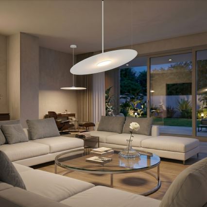 Lampa wisząca na lince PIATTO 1xGX53/15W/230V, śr. 55 cm, biała