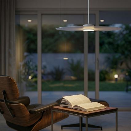 Lampa wisząca na lince PIATTO 1xGX53/15W/230V, śr. 55 cm, biała