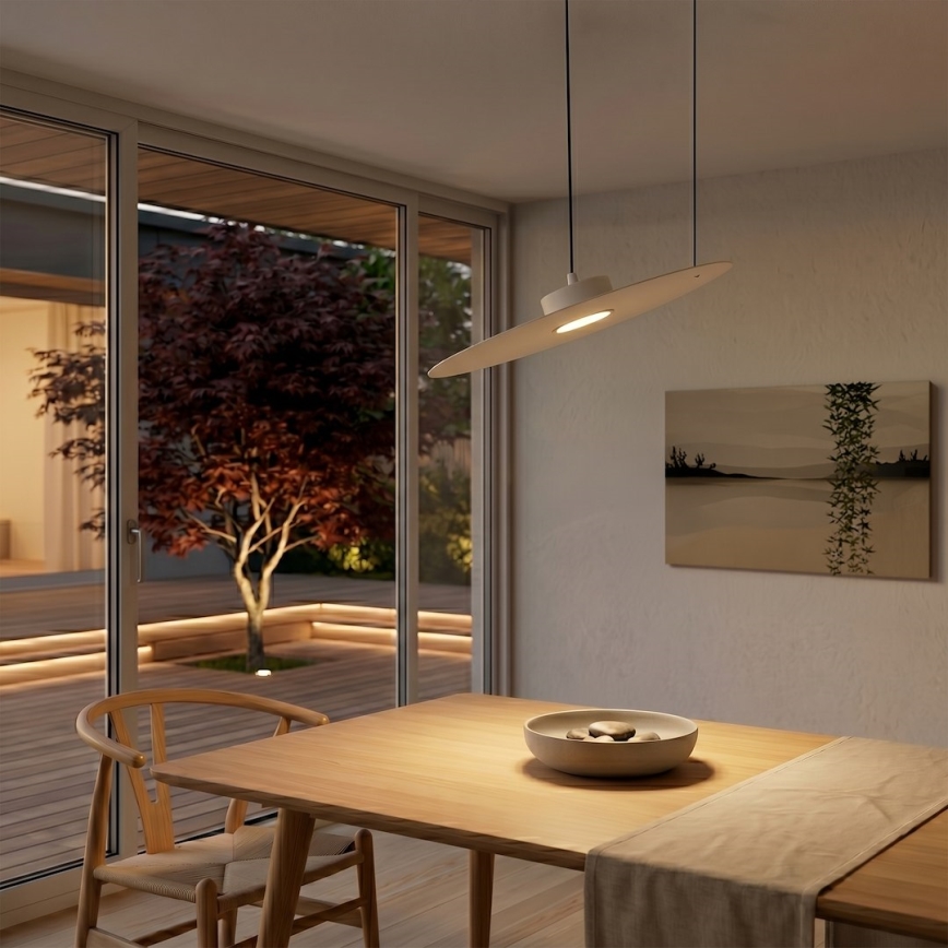 Lampa wisząca na lince PIATTO 1xGX53/15W/230V, średnica 45 cm, beżowa