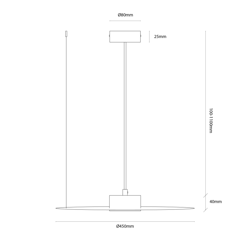 Lampa wisząca na lince PIATTO 1xGX53/15W/230V średnica 45 cm biała