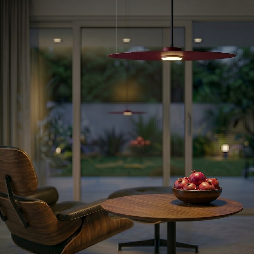 Lampa wisząca na lince PIATTO 1xGX53/15W/230V Ø 55 cm bordowa