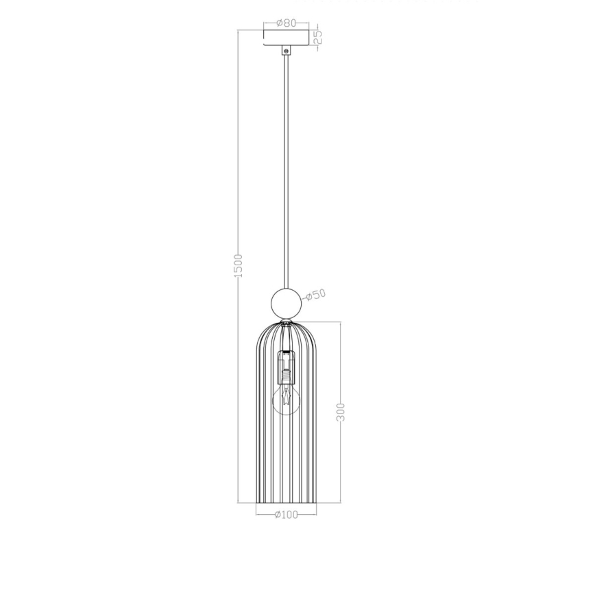Lampa wisząca na lince PIEGA 1xE14/40W/230V mosiężny/przydymiony beż