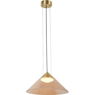 Lampa wisząca na lince PRESTO 1xGX53/10W/230V śr. 42 cm złoty/przydymiony beż