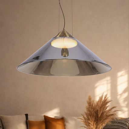 Lampa wisząca na lince PRESTO 1xGX53/10W/230V śr. 50 cm złota/przydymiona szara