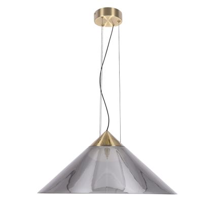 Lampa wisząca na lince PRESTO 1xGX53/10W/230V śr. 50 cm złota/przydymiona szara