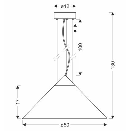 Lampa wisząca na lince PRESTO 1xGX53/10W/230V śr. 50 cm złota/przydymiona szara
