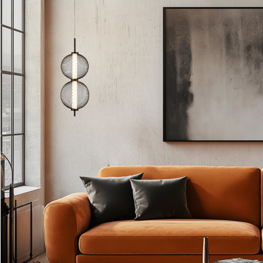 Lampa wisząca na lince PUMA LED/10W/230V pr. 14 cm czarna