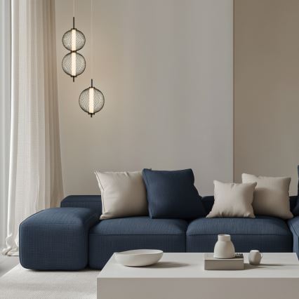 Lampa wisząca na lince PUMA LED/10W/230V pr. 14 cm czarna