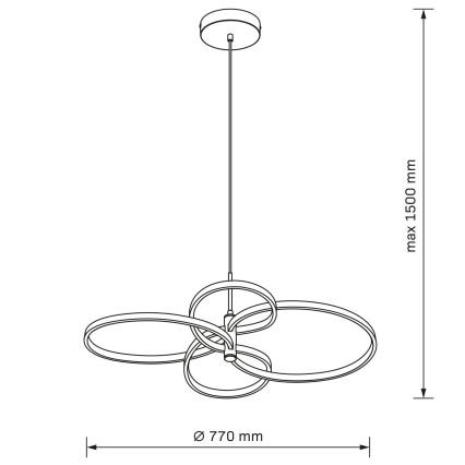 Lampa wisząca na lince RIBBON LED/37W/230V 4000K czarna