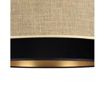 Lampa wisząca na lince SARTA 1xE27/60W/230V, średnica 45 cm, czarna/juta