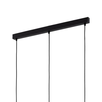 Lampa wisząca na lince SEBO 3xE27/15W/230V czarny/dymny beż