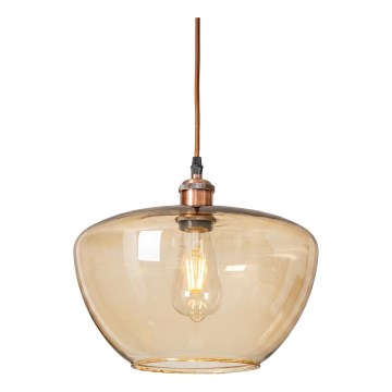 Lampa wisząca na lince SEVENTIES E27/60W/230V dymna/brązowa