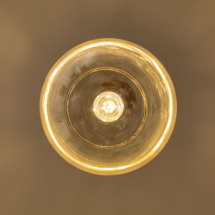 Lampa wisząca na lince SEVENTIES E27/60W/230V dymna/brązowa