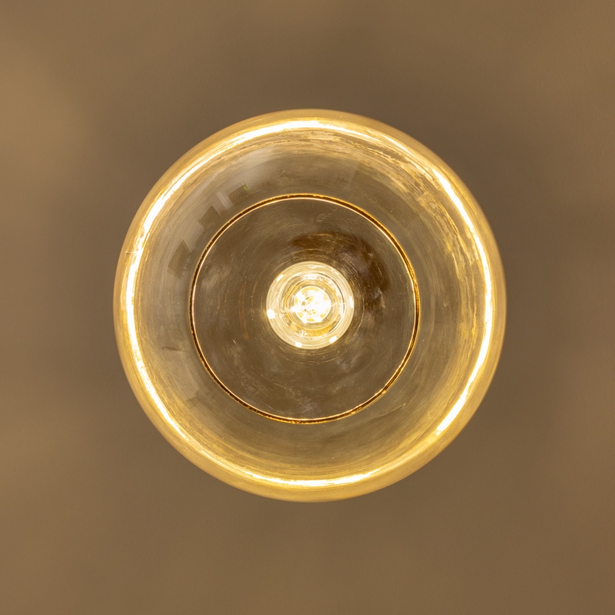 Lampa wisząca na lince SEVENTIES E27/60W/230V dymna/brązowa