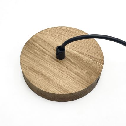 Lampa wisząca na lince SINGLE 1xE27/60W/230V, śr. 28 cm, dąb