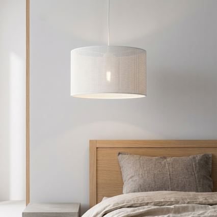 Lampa wisząca na lince SIRJA PLISADO 1xE27/15W/230V śr. 35 cm biała
