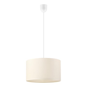 Lampa wisząca na lince SIRJA PLISADO 1xE27/15W/230V śr. 35 cm kremowa