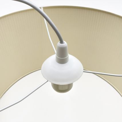 Lampa wisząca na lince SIRJA PLISADO 1xE27/15W/230V śr. 35 cm kremowa