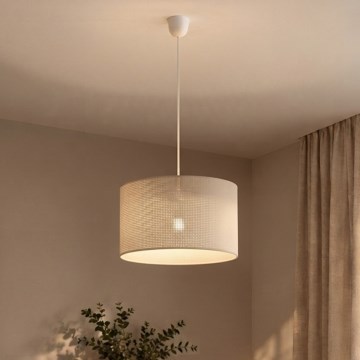 Lampa wisząca na lince SIRJA PLISADO 1xE27/15W/230V, średnica 35 cm, kremowa