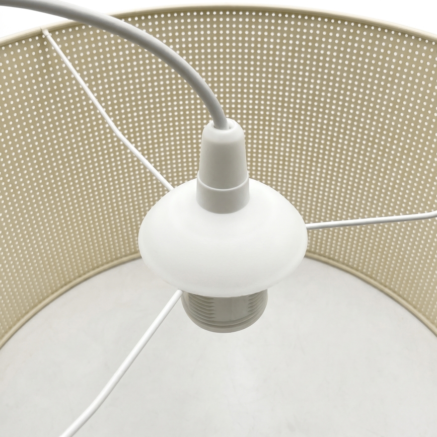 Lampa wisząca na lince SIRJA PLISADO 1xE27/15W/230V, średnica 35 cm, kremowa