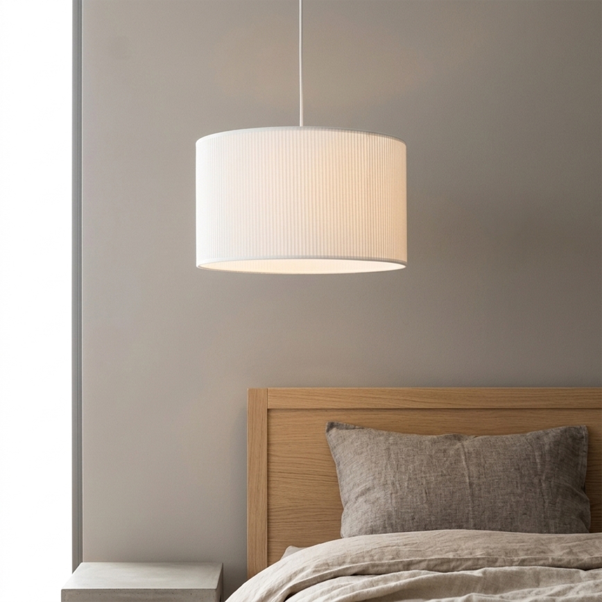 Lampa wisząca na lince SIRJA PLISADO 1xE27/15W/230V Ø 35 cm biała