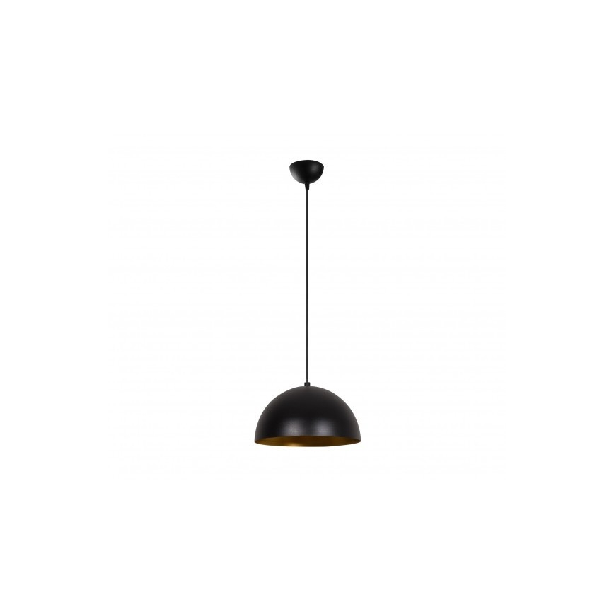Lampa wisząca na lince SIVANI 1xE27/40W/230V Ø 30 cm czarna/miedziana