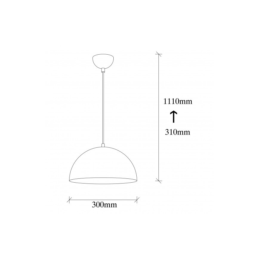 Lampa wisząca na lince SIVANI 1xE27/40W/230V Ø 30 cm czarna/miedziana