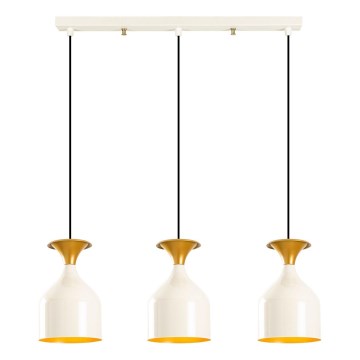 Lampa wisząca na lince SIVANI 3xE27/40W/230V biała/miedziana