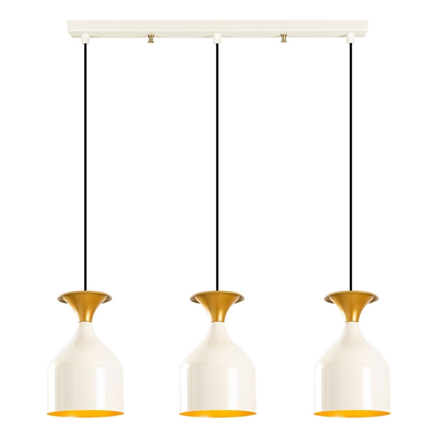 Lampa wisząca na lince SIVANI 3xE27/40W/230V biała/miedziana
