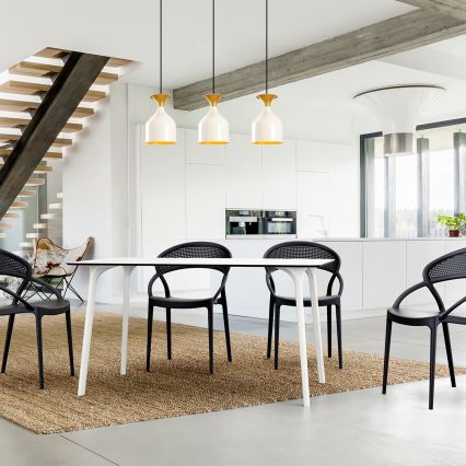 Lampa wisząca na lince SIVANI 3xE27/40W/230V biała/miedziana