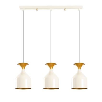 Lampa wisząca na lince SIVANI 3xE27/40W/230V biała/miedziana