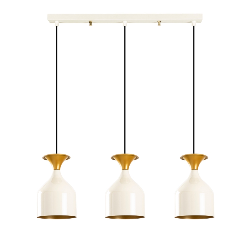 Lampa wisząca na lince SIVANI 3xE27/40W/230V biała/miedziana