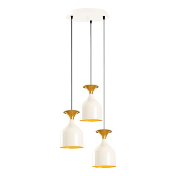 Lampa wisząca na lince SIVANI 3xE27/40W/230V biała/miedziana