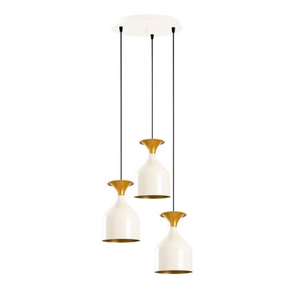 Lampa wisząca na lince SIVANI 3xE27/40W/230V biała/miedziana