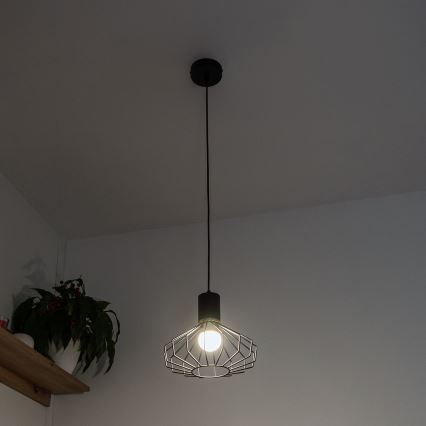 Lampa wisząca na lince SOLANO 1xE27/15W/230V czarna/złota