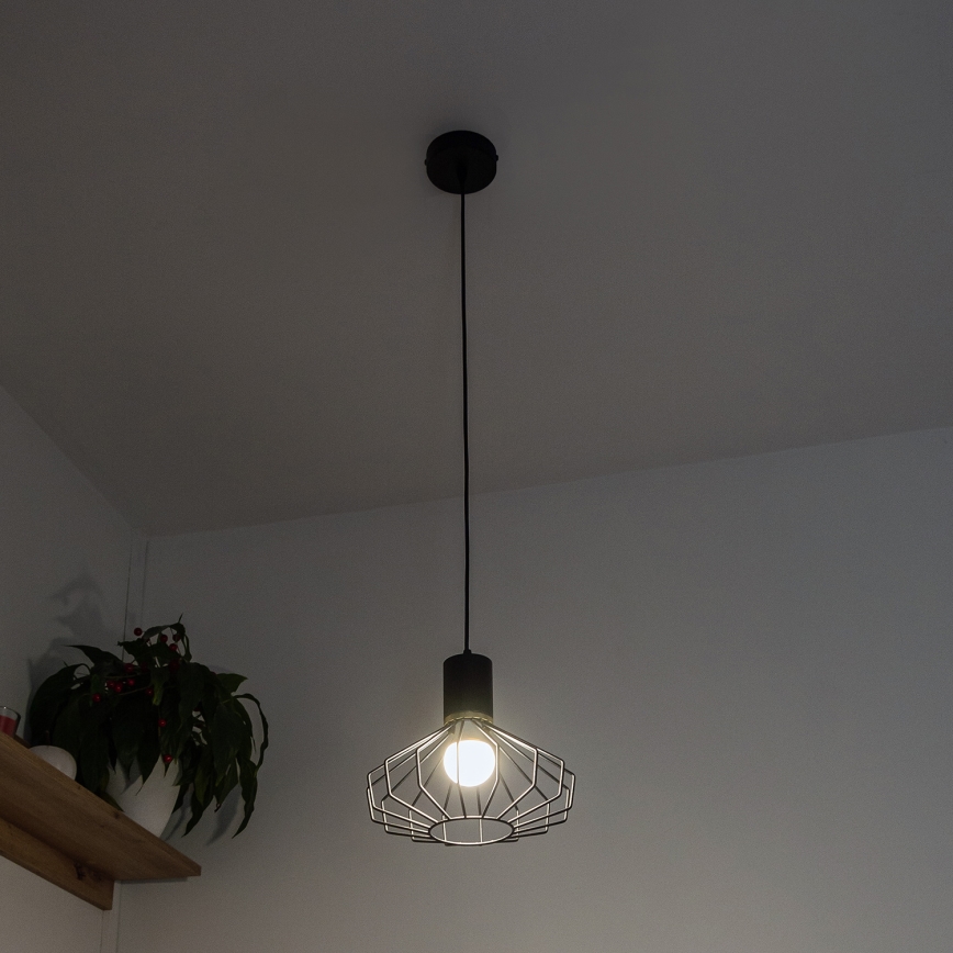 Lampa wisząca na lince SOLANO 1xE27/15W/230V czarna/złota