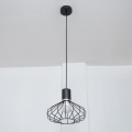 Lampa wisząca na lince SOLANO 1xE27/15W/230V czarny/błyszczący chrom