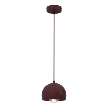 Lampa wisząca na lince SOOL 1xE27/15W/230V śr. 15 cm bordowa