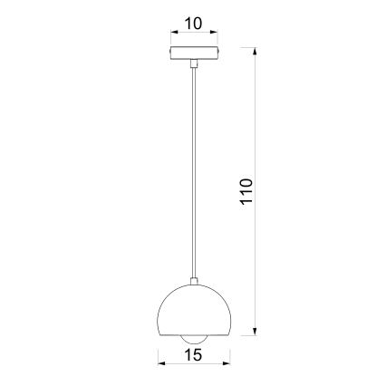 Lampa wisząca na lince SOOL 1xE27/15W/230V śr. 15 cm bordowa